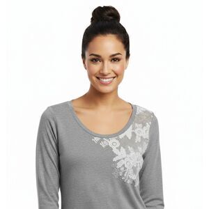 Long Sleeve Sweater Warm Comfortable Round Neck Wide Neck Top by Aerie Medium